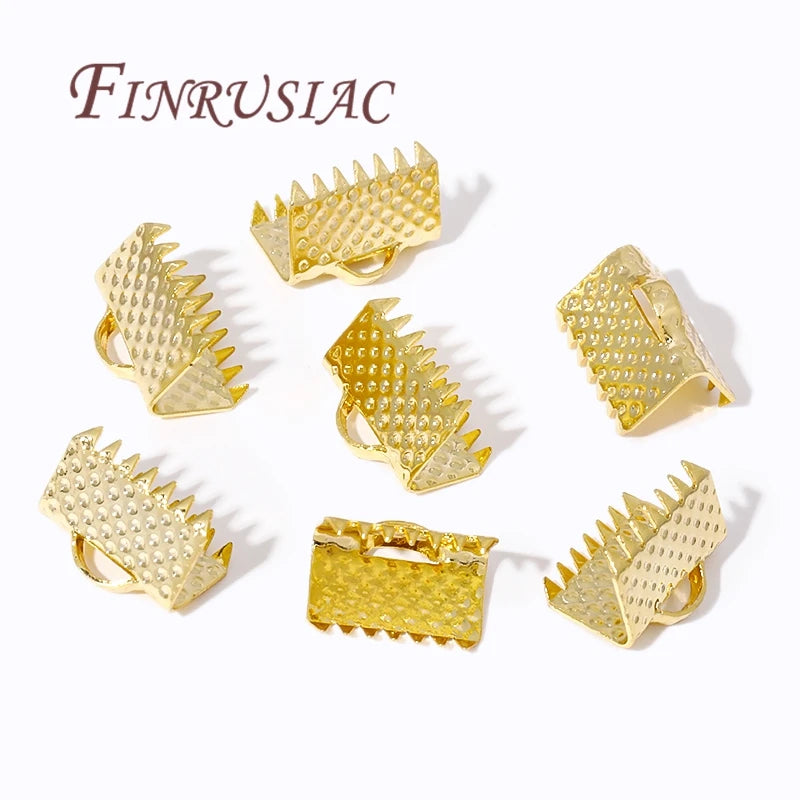 18K Gold Plated Foldover Crimp End Caps | DIY Jewelry Findings Jewelry Findings P3