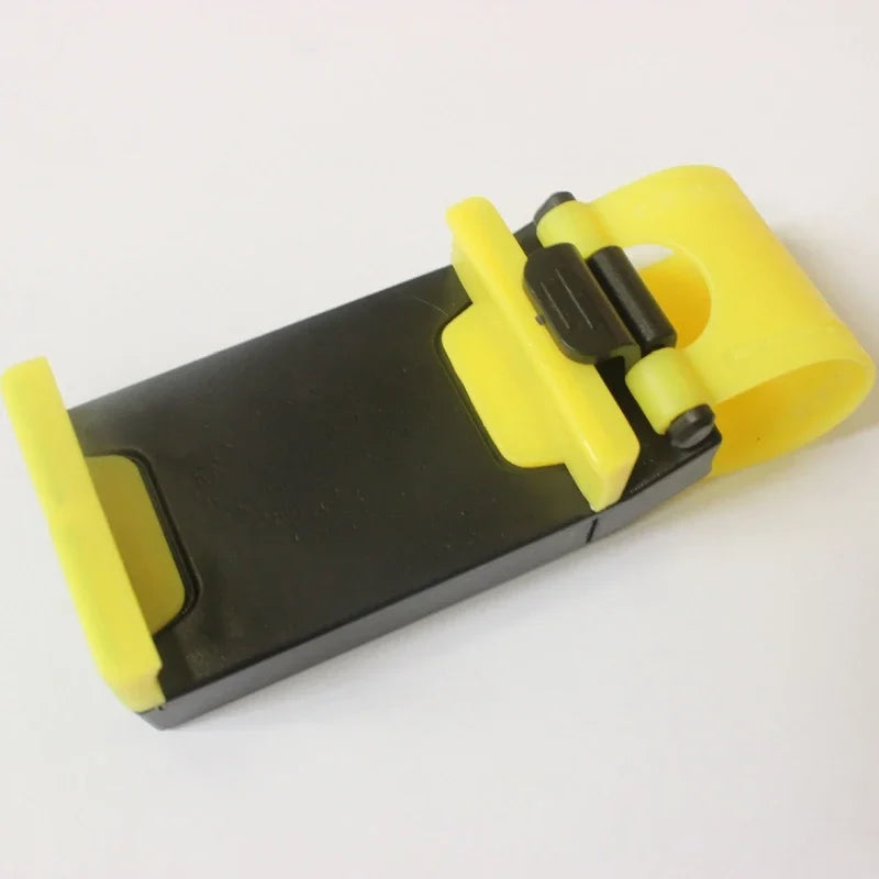 Universal Steering Wheel Car Phone Holder – Adjustable Clip Car Phone Mount P3 Yellow