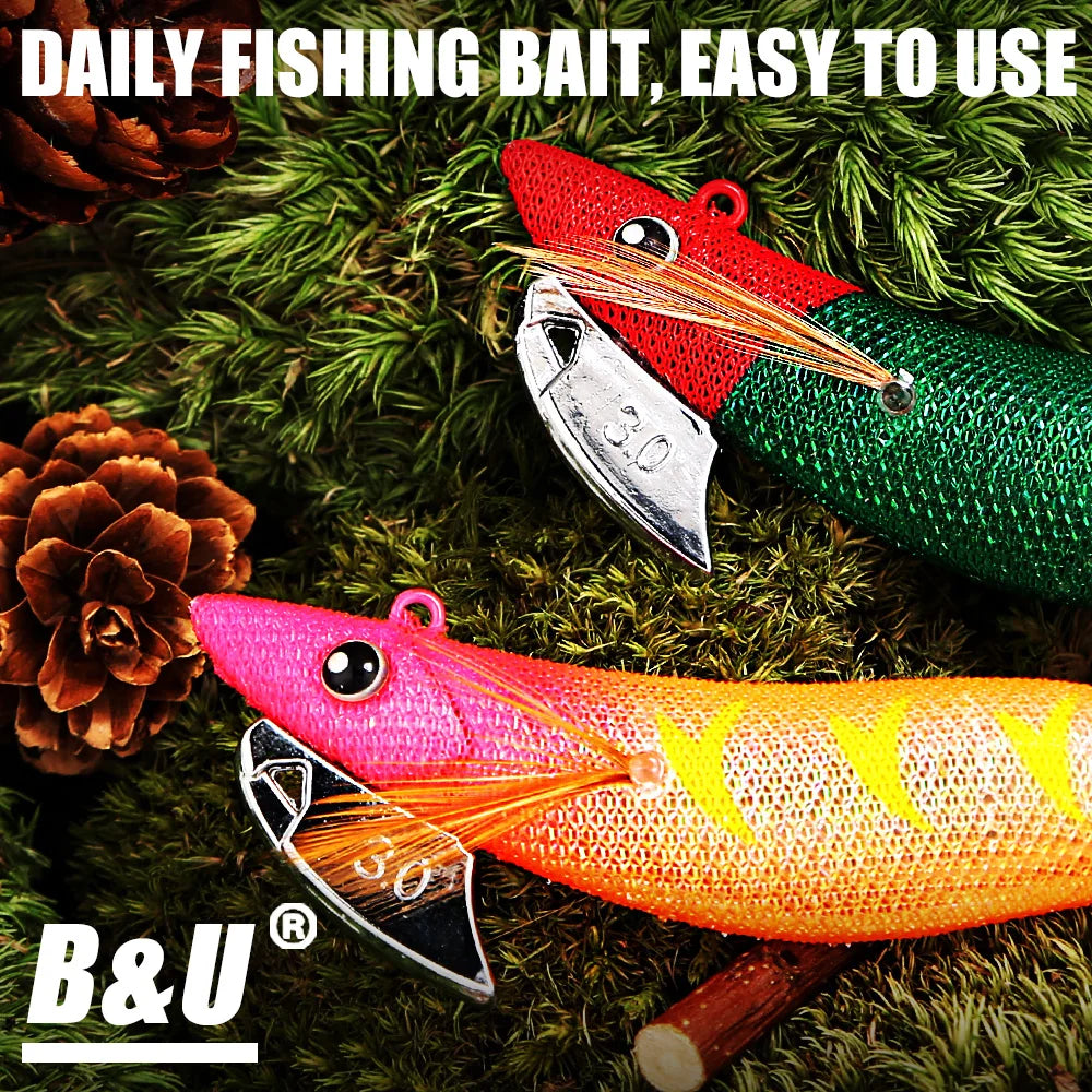 B&U Egi Squid Jig Lure – Slow Sinking Saltwater Fishing Tackle Squid Jig Lure P3