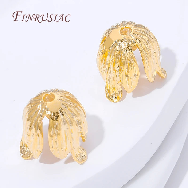 18K Gold Plated Tulip Bead Caps – Flower End Caps for DIY Jewelry Jewelry Bead Caps P3