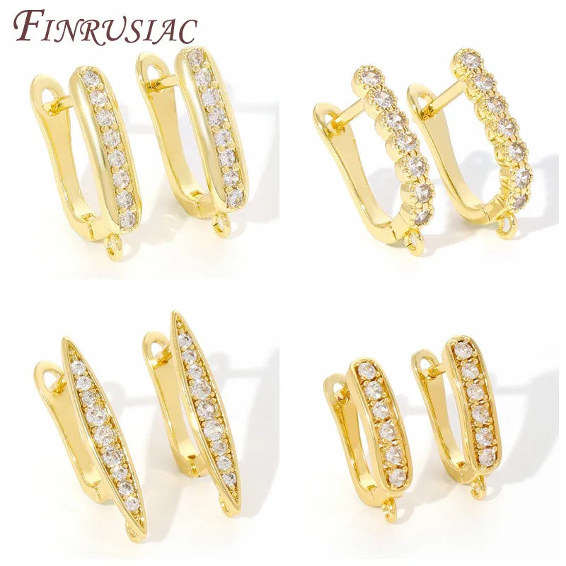 18K Gold Plated CZ Huggie Hoop Earring Findings – DIY Clasps Earring Findings P3