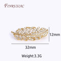 18K Gold Plated Feather Pearl Clasp – Zircon Necklace Finding Jewelry Clasp Finding P3 18 Real Gold Plated 1 Piece