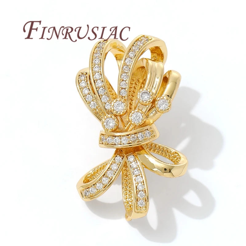 18K Gold Plated Necklace Clasp – Brass Zircon DIY Connector Jewelry Clasp Connector P3