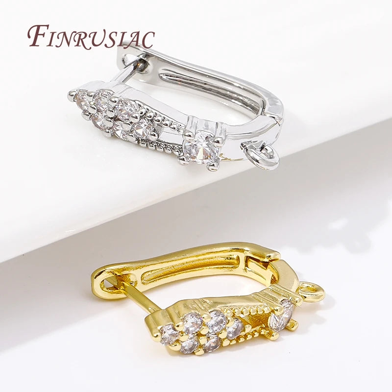 18K Gold Plated CZ Ear Wire Hooks & Clasps – DIY Jewelry Earring Findings P3