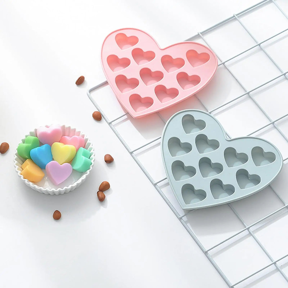 10-Grid Heart Silicone Chocolate Mold | Food Grade Baking Silicone Baking Mold P3