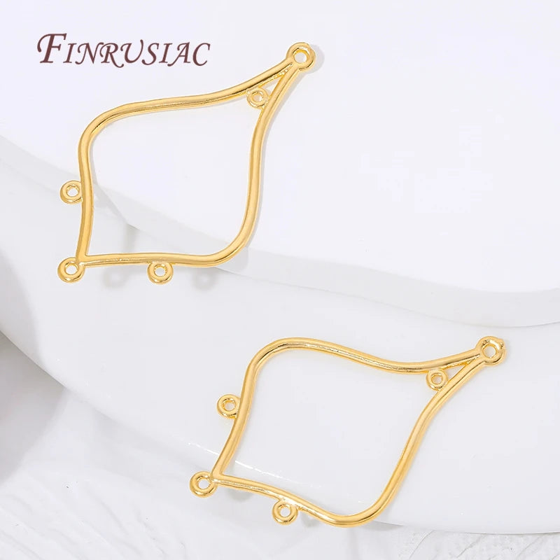 18K Gold Plated Teardrop Hollow Connector – DIY Jewelry Findings Jewelry Making Connector P3