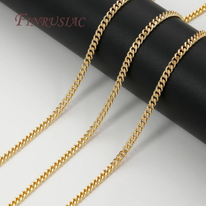 18K Gold Plated Brass Chain 1M – DIY Necklace & Bracelet DIY Jewelry Chain P3