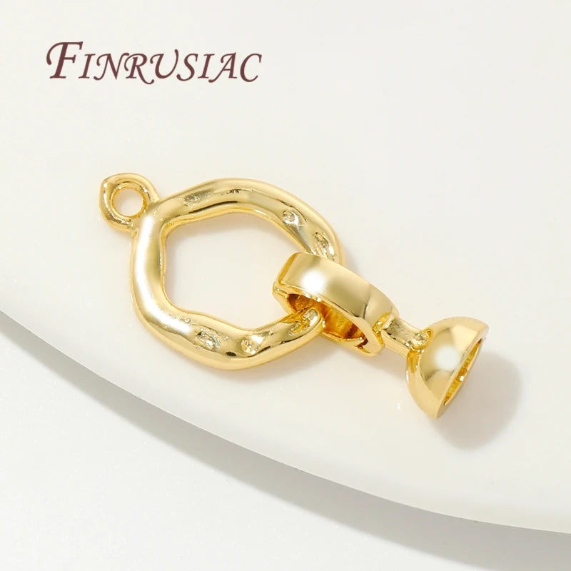 18K Gold Plated Brass Zircon Connectors | DIY Jewelry Clasps Jewelry Findings P3