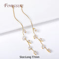 18K Gold Plated CZ Long Tassel Charms – DIY Earring Findings Earring Tassel Charms P3 18K Real gold plated 2 pieces