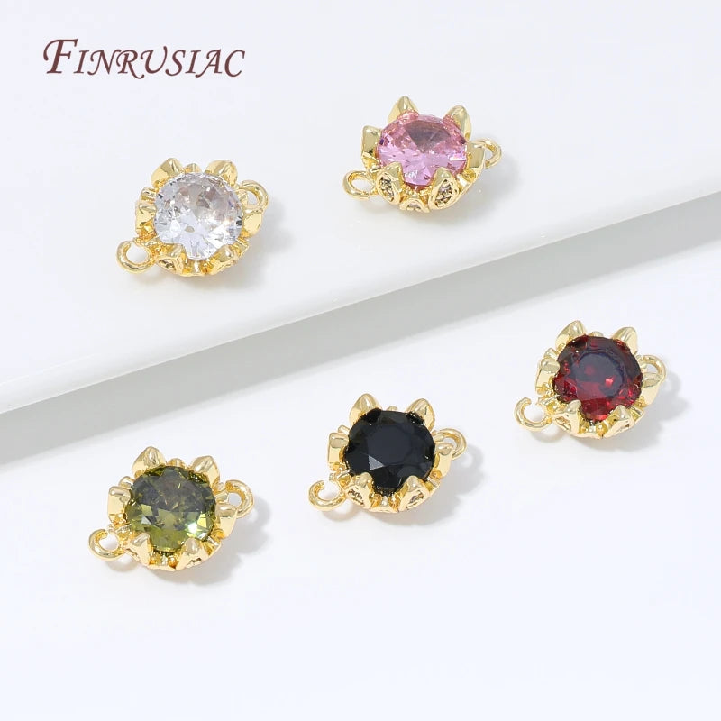 18K Gold Plated CZ Zircon Connector Links – DIY Jewelry Making Jewelry Connector Finding P3