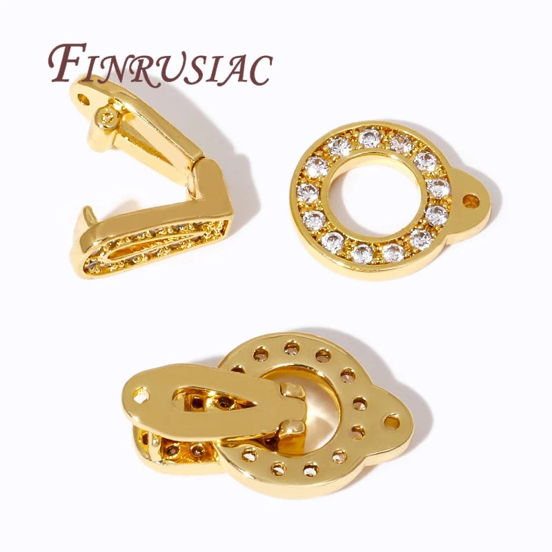 18K Gold Plated Zircon Pearl Clasp Connector – DIY Jewelry Making Jewelry Clasp Connector P3