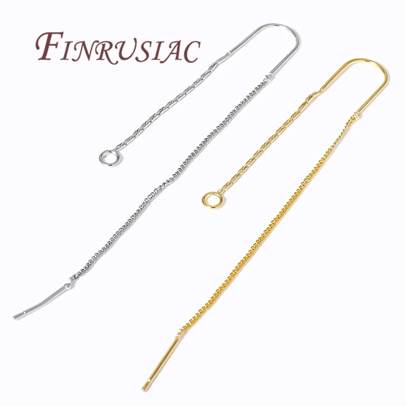 18K Gold Plated Long Tassel Ear Wires | Brass DIY Earring Findings Earring Findings P3