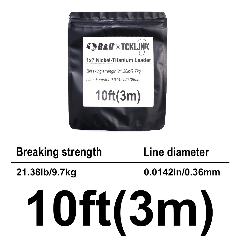 B&U 1x7 Titanium Wire Leader 11lb – Pike Zander Bass Fishing Wire Leader P3 0.36mm 10ft-3m