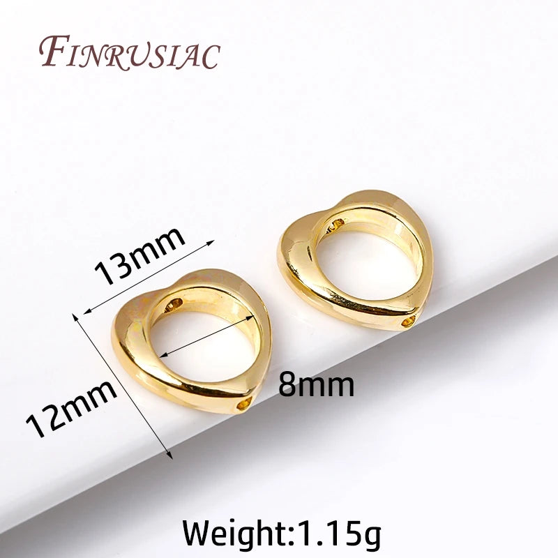 18K Gold Plated Heart Frame Spacer Beads – DIY Jewelry Making Jewelry Making Beads P3 18K Gold Plated-13MM 10 Pieces