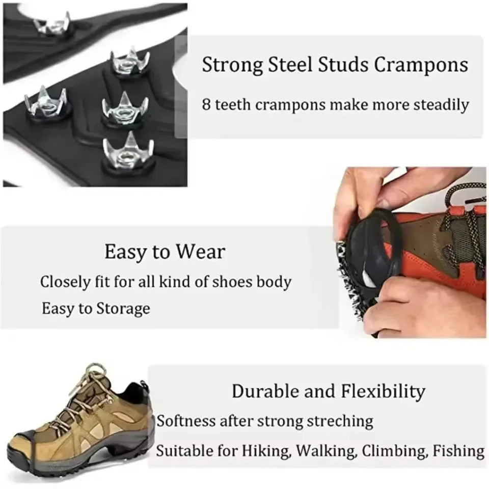 8-Spike Ice Cleats Crampons – Anti-Slip Winter Shoe Covers Ice Cleats Crampons P3
