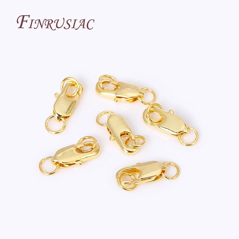 18K Gold Plated Oval Lobster Clasp & Ring Connectors | DIY Jewelry Jewelry Clasp Findings P3