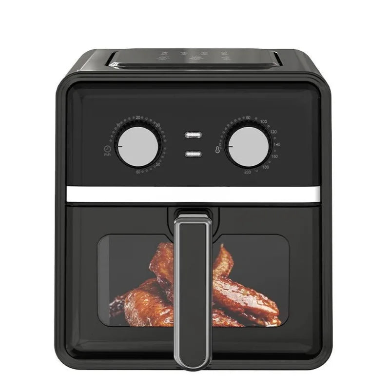 DUTRIEUX Large Capacity Air Fryer Oven | Visible Window & Knob Air Fryer Oven P3 black 100V-240V EU Plug