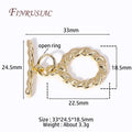 18K Gold Plated Brass Twist Round Toggle Clasp for DIY Jewelry Jewelry Toggle Clasp P3 18K Real gold plated 4 Pieces