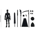 T13 Lucky13 3D Printed Multi-Jointed Robot Action Figure Action Figure P3 Black Set