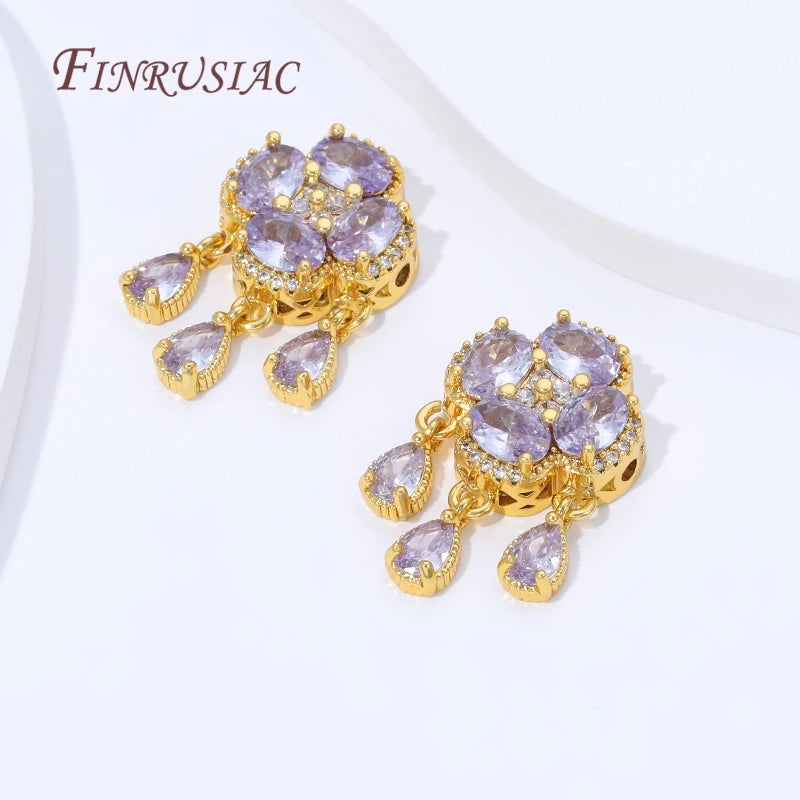 18K Gold Plated Purple Crystal Pendant – DIY Jewelry Making Jewelry Pendant Finding P3
