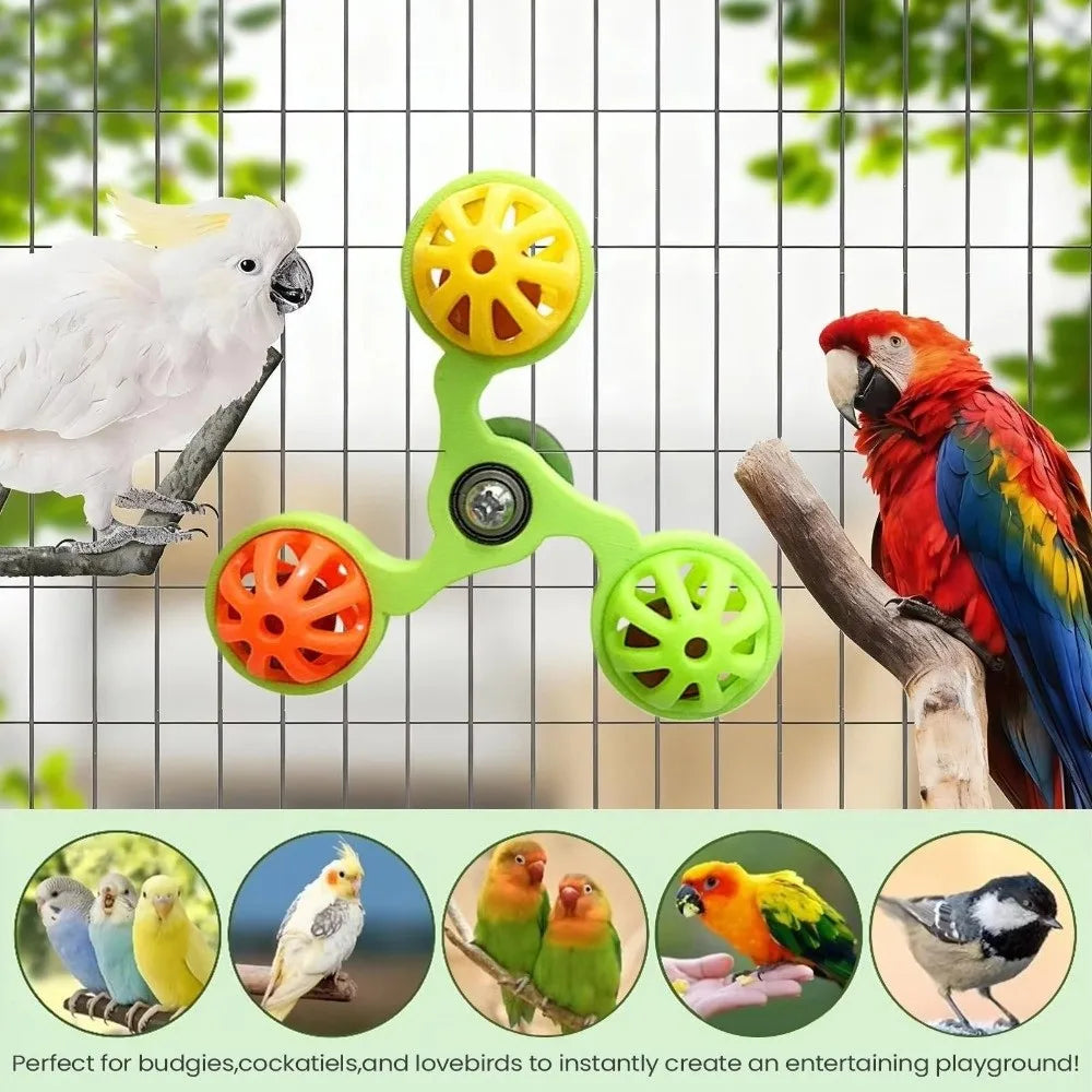 Interactive Rotating Windmill Parrot Toy | Bird Cage Play Toy Bird Cage Toy P3