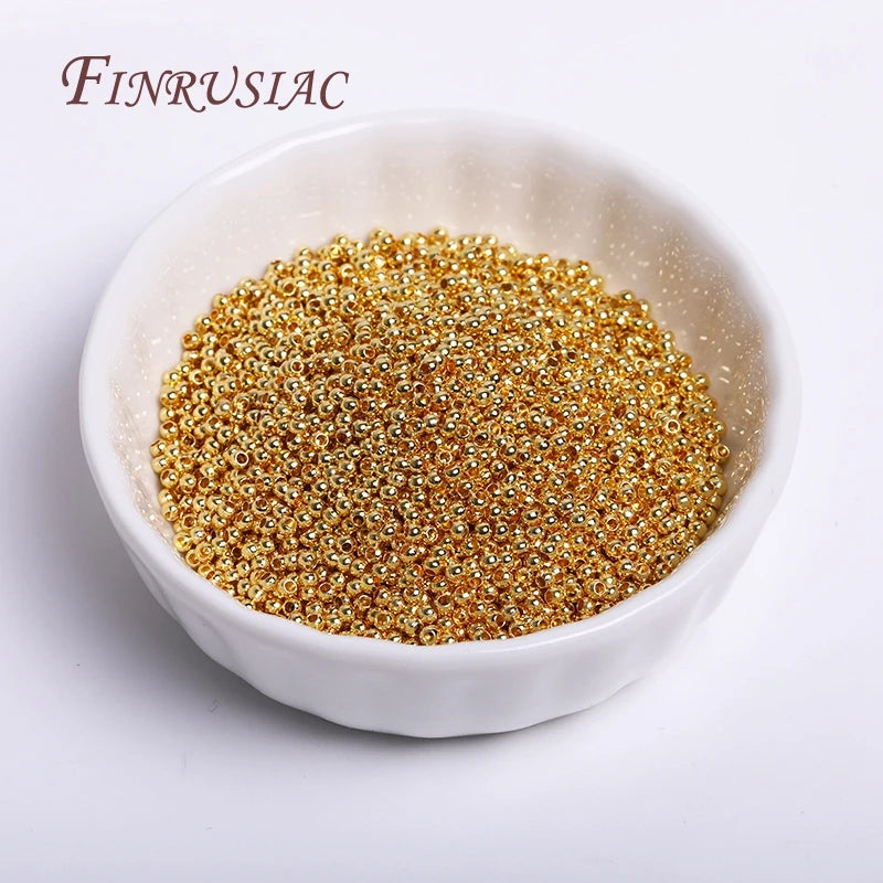 18K Gold Plated Round Spacer Beads | DIY Jewelry Making Jewelry Spacer Beads P3 18K gold plated 2.5MM-100 pcs