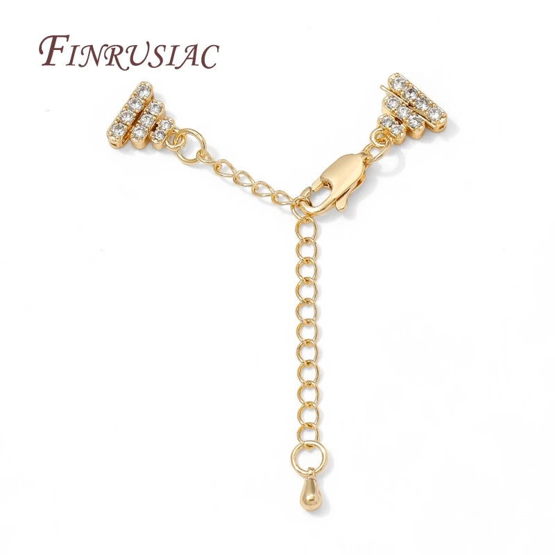 18K Gold Plated Extension Chain Spring Clasp – Pearl Necklace DIY Jewelry Finding Chain P3