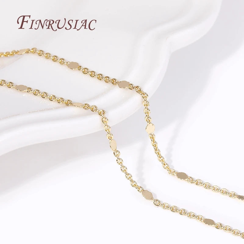 18K Gold Plated Brass Round Spool Chain – DIY Jewelry Making Jewelry Chain Findings P3