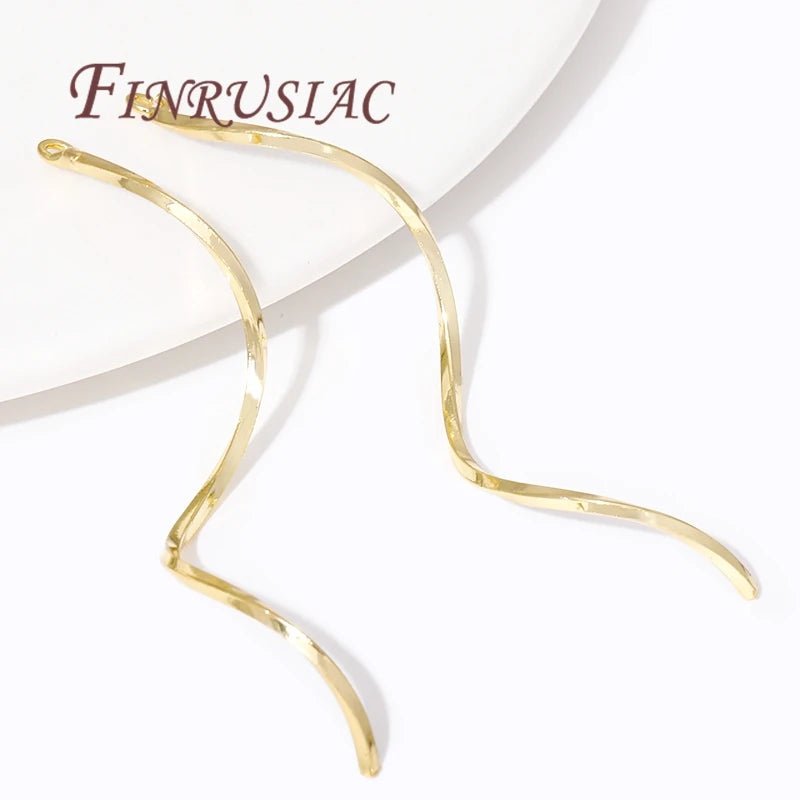 18K Gold Plated S-Shape Wavy Earwire Connector | DIY Jewelry Earring Findings P3