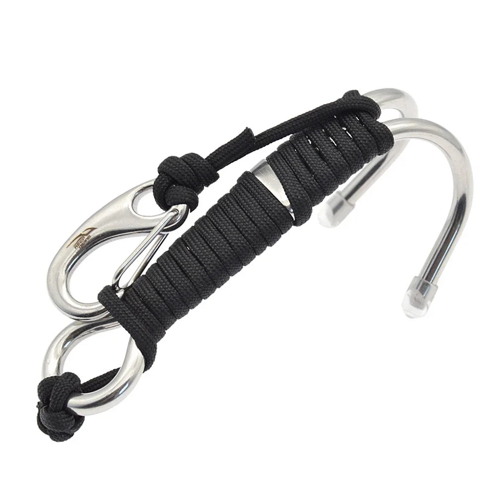 Double Head Scuba Diving Reef Hook | 316 Stainless Steel Diving Reef Hook P3 black