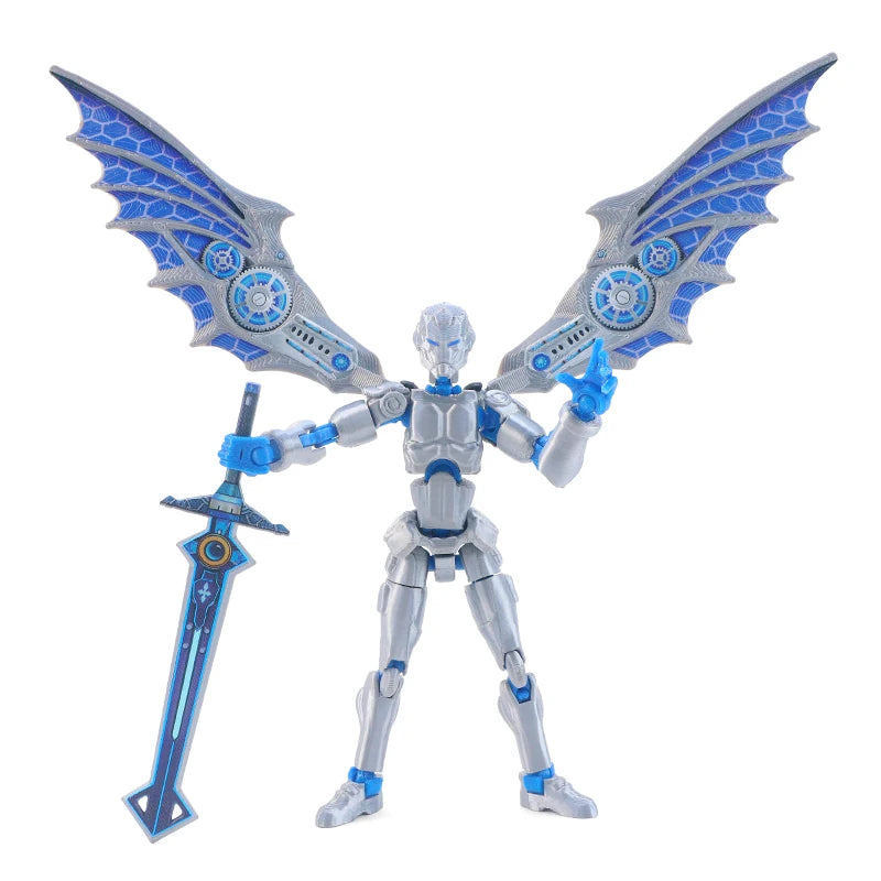 Winged Mech Robot Model – 3D Printed Poseable Desktop Figure Poseable Robot Figure P3