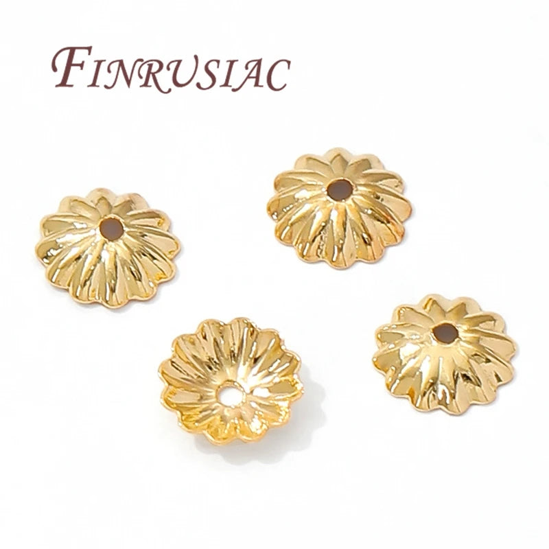 50Pcs 18K Gold Plated 6mm Flower Bead Caps for Jewelry Making Jewelry Bead Caps P3