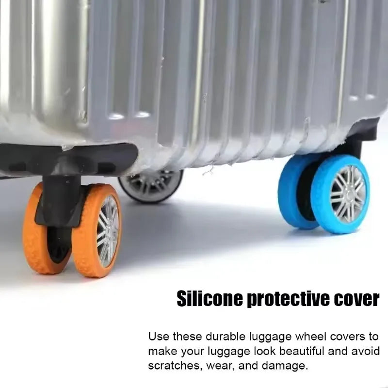 8-Pack Silicone Luggage Wheel Protectors – Quiet Caster Guards Luggage Wheel Guards P3