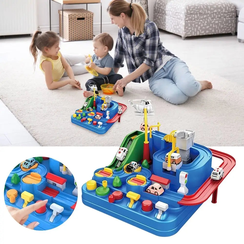 Red & Blue Racing Rail Car Track Set – Inertia Toy for Kids Toy Car Track Set P3