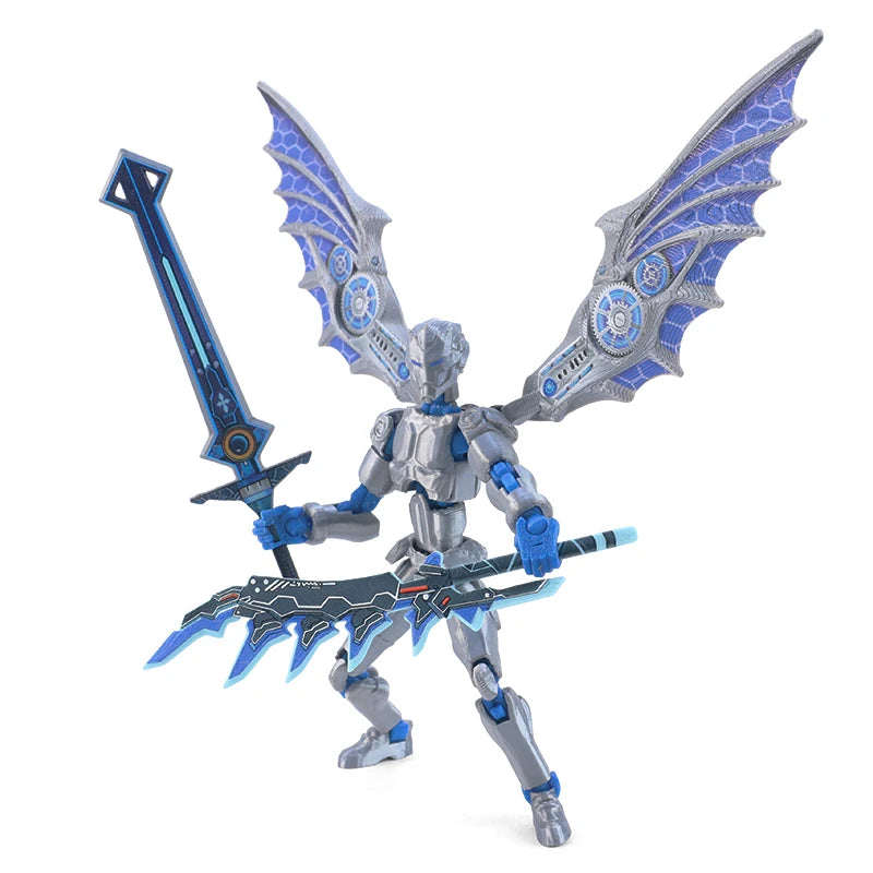 Winged Mech Robot Model – 3D Printed Poseable Desktop Figure Poseable Robot Figure P3 Default Title
