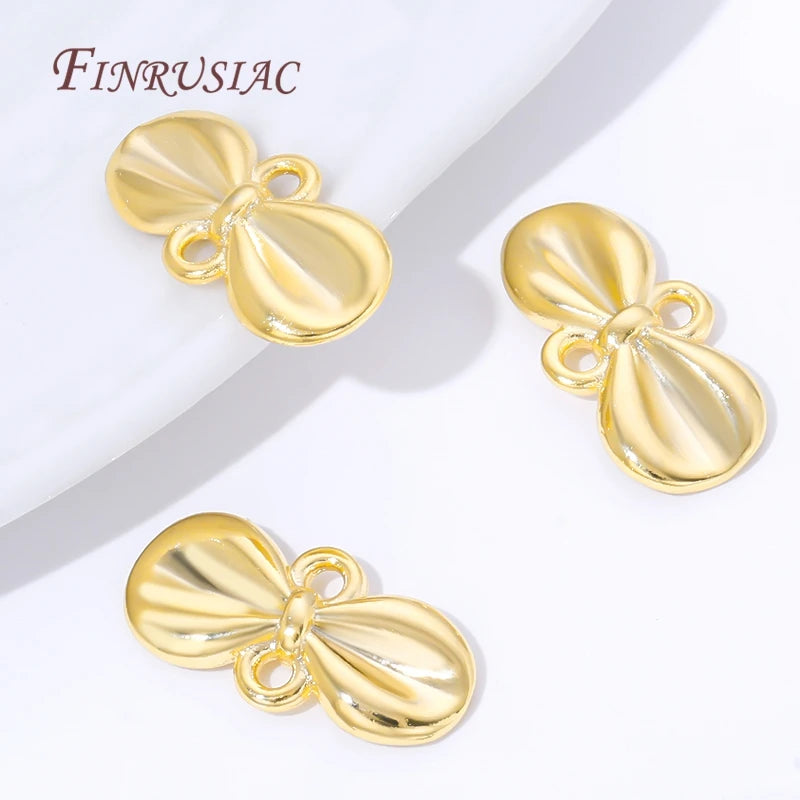 18K Gold Plated Bow Knot Connector Charms – DIY Jewelry Findings Jewelry Connector Charms P3