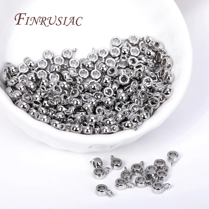 18K Gold Plated Brass Pendant Bail Beads 4×2.5mm – DIY Jewelry Jewelry Making Findings P3