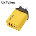 120W 4-Port USB-C Fast Charger | PD & Quick Charge 3.0 USB Charging Adapter P3 UK Yellow