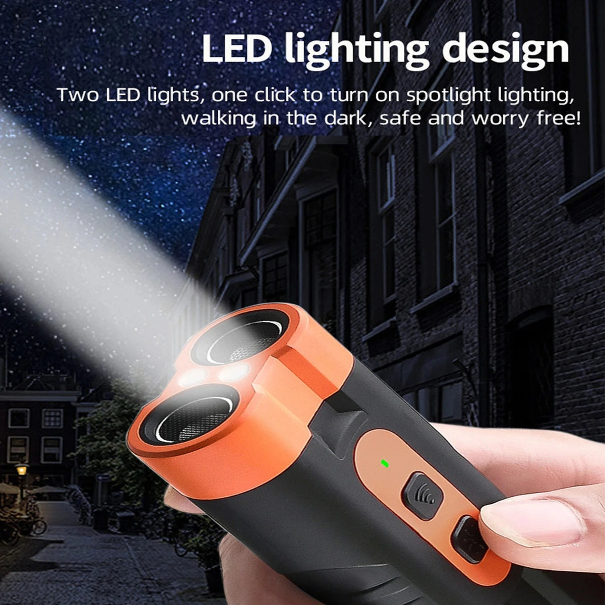 Dual Head Ultrasonic Dog Repeller USB Rechargeable + LED Light Dog Training Device P3