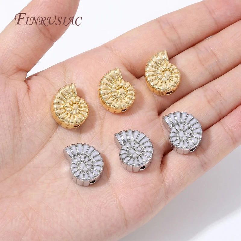 18K Gold Plated Conch Shell Spacer Beads | DIY Jewelry Making Jewelry Spacer Beads P3