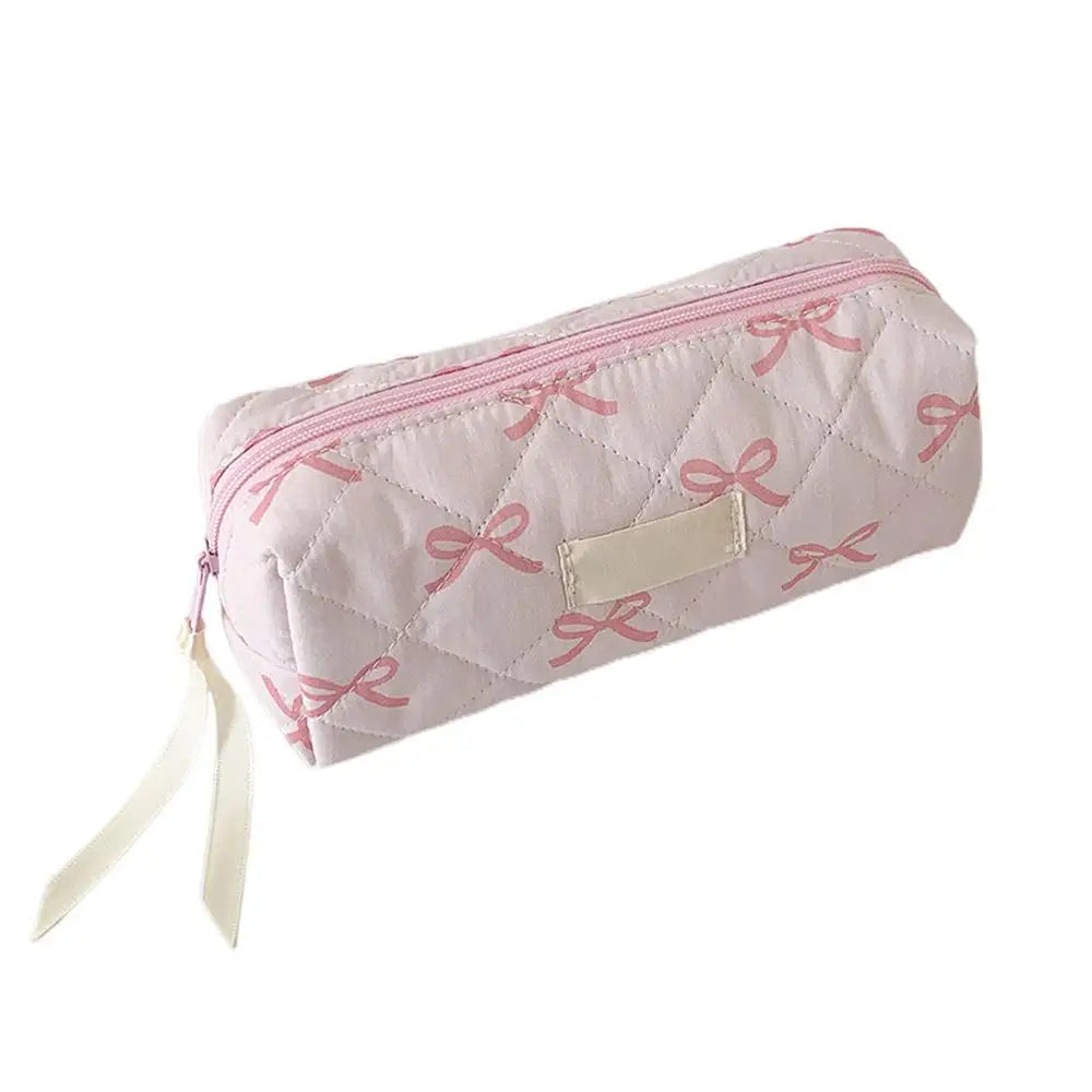 Bow-Knot Pencil Pouch – Large Capacity Girls Stationery Bag