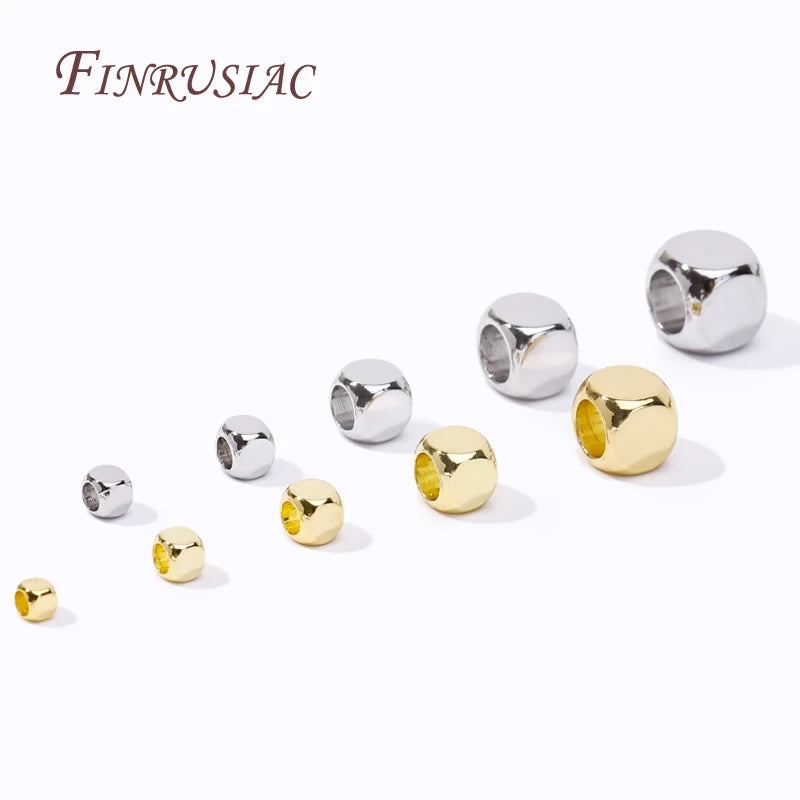 18K Gold Plated Square Spacer Beads 2–6mm | DIY Jewelry Making Jewelry Spacer Beads P3