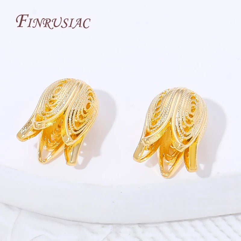 18K Gold Plated Filigree Tulip Bead Caps – DIY Jewelry Findings Jewelry Bead Caps P3