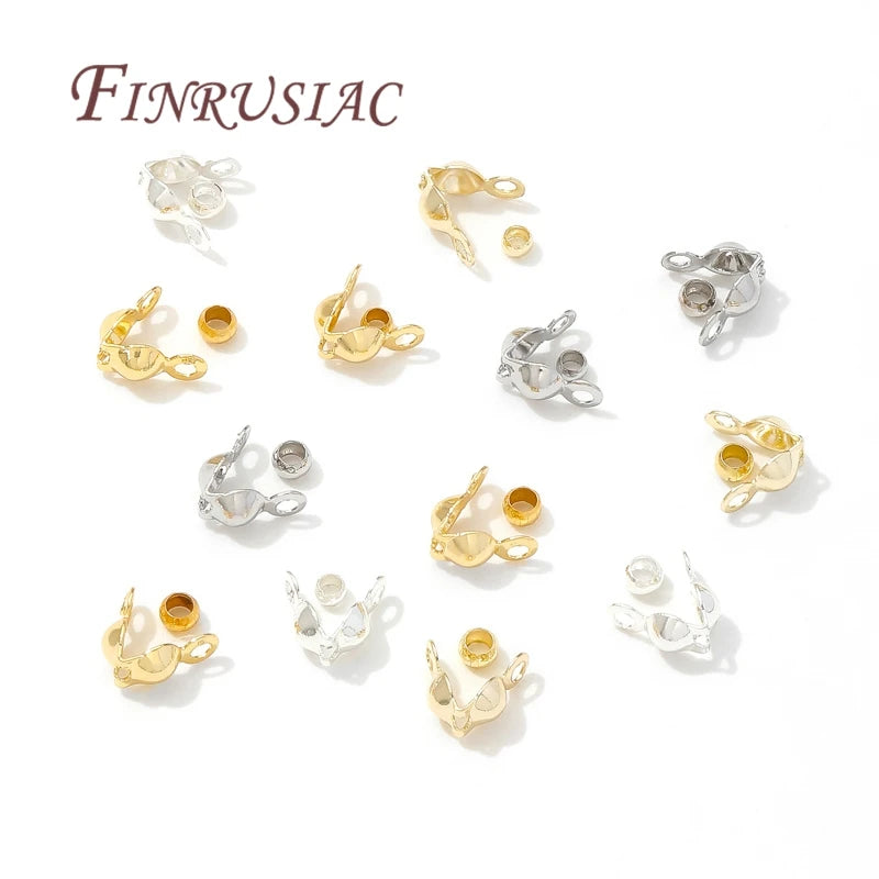 100pcs 18K Gold Plated Crimp Beads & Connector Clasps – DIY Jewelry Jewelry Making Findings P3