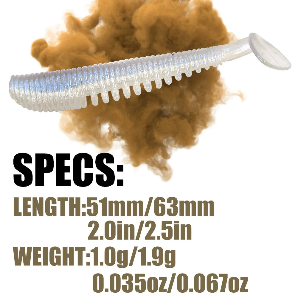 B&U Awaruna Soft Shad Lures 51mm 63mm – Bass Carp Wobbler Soft Fishing Lure P3