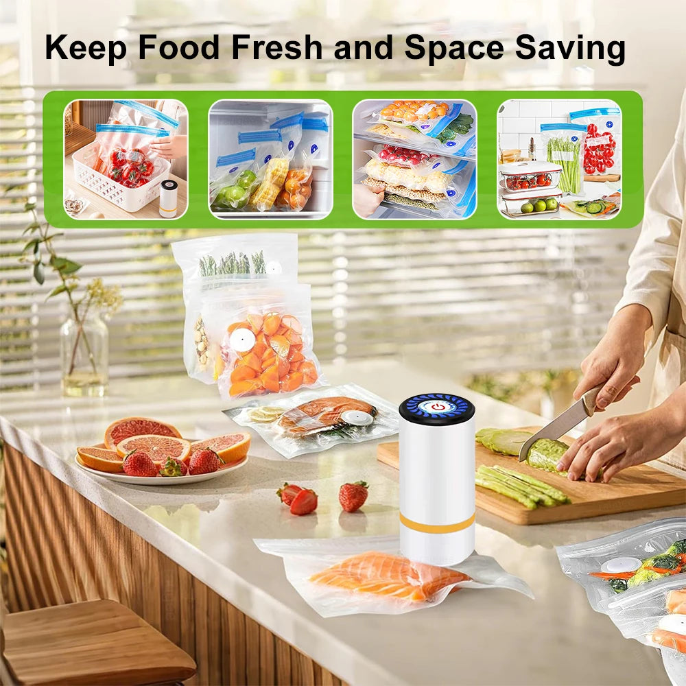 Raugee Handheld Vacuum Sealer Pump – USB Rechargeable Mini Vacuum Sealer Pump P3