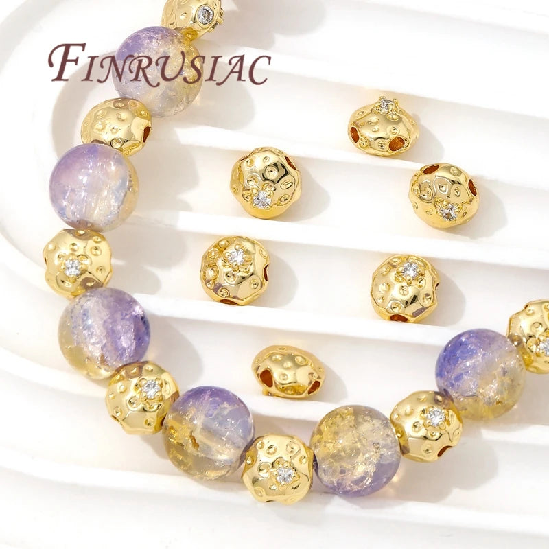 18K Gold Plated Round Spacer Beads 8mm – DIY Jewelry Making Jewelry Spacer Beads P3