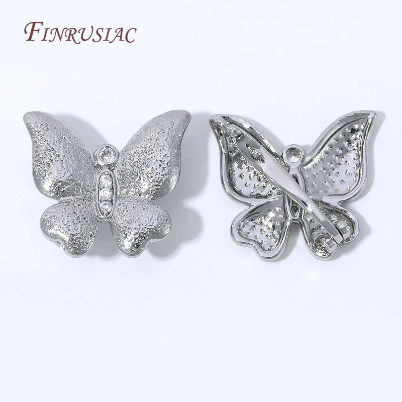 18K Gold Plated Butterfly Bracelet Clasp with Zircon | DIY Jewelry Clasp Finding P3