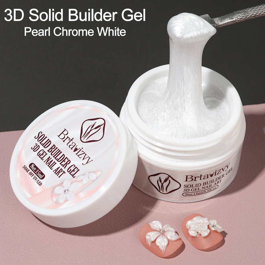 Full Beauty Pearl White 3D Nail Builder Gel Polish 15ml G-511 Nail Builder Gel P3