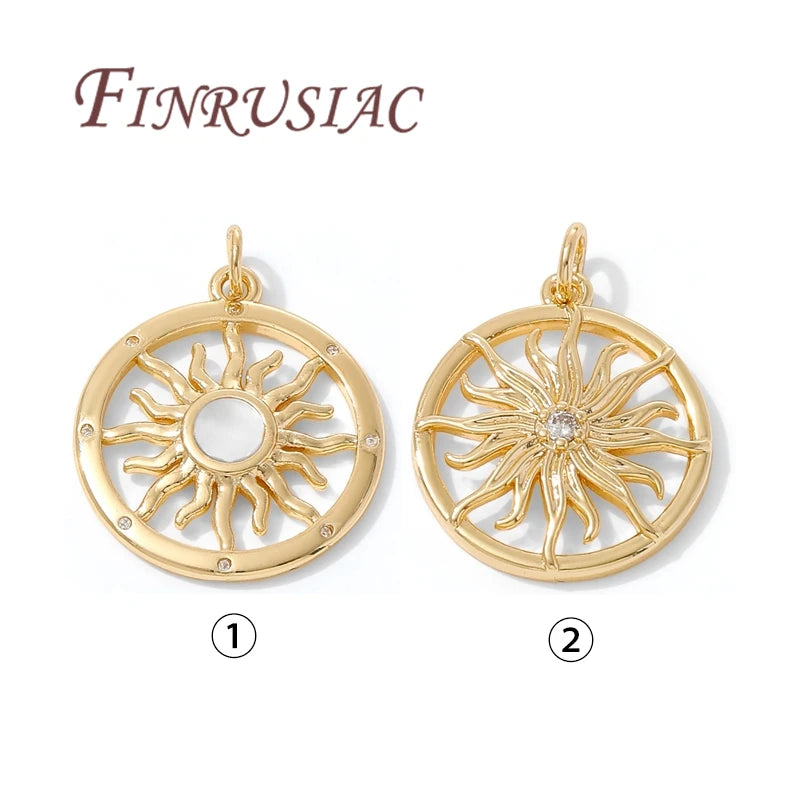 18K Gold Plated Brass Sun Charms – DIY Jewelry Pendants Jewelry Charms & Pendants P3